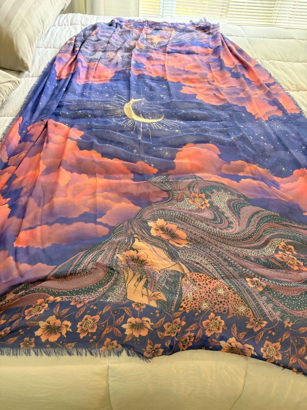 Spell Blue/Pink Clouds/Stars Scarf EC